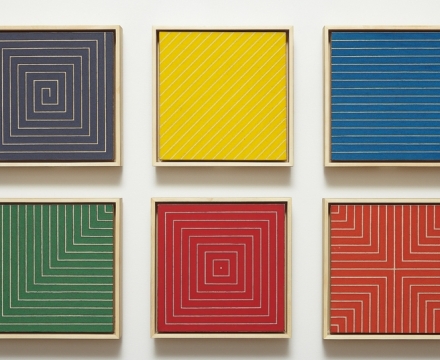 Frank Stella, Benjamin Moore Paintings (New Madrid, Sabine Pass, Palmito Ranch, Hampton Roads, Island No. 10, Delaware Crossing), 1961