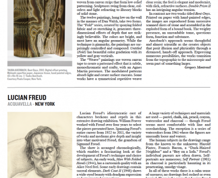 Photograph of "Lucian Freud Review by Gregory Montreuil"