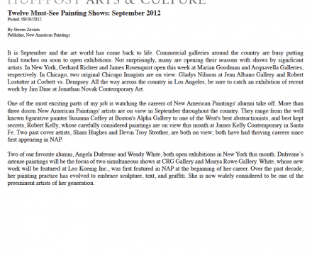 Photograph of "Twelve Must-See Painting Shows: September 2012"