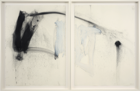 ALT="Joseph Havel, Untitled (diptych 2), 2020, Powdered graphite, oil stick, pencil"