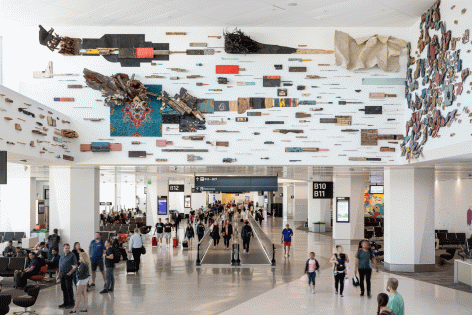 ALT="Leonardo Drew,Installation View, 2019, San Francisco International Airport"
