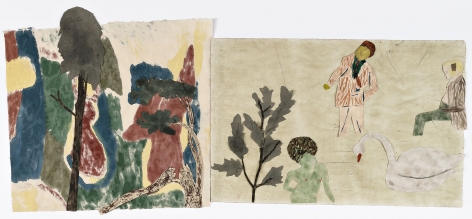 ALT="Jockum Nordström, We're wonderful one times one, 2019, Watercolor, graphite and crayon on paper"