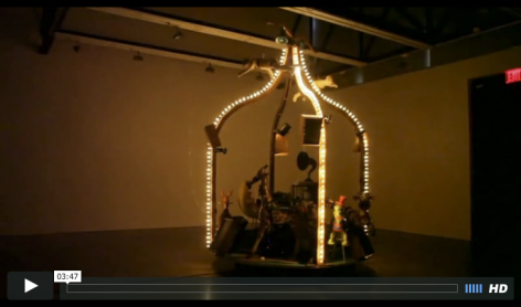 Moving carousel with synchronized audio and light