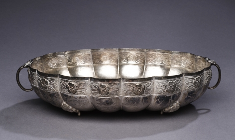 Oval Bowl with Aztec Rose Pattern