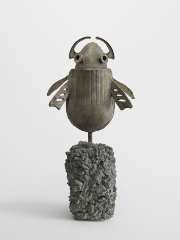 DTW, 2019. Bronze, cement, 10 3/4 x 11 1/2 x 3 inches (27.3 x 29.2 x 7.6 cm).