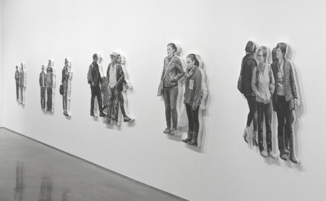 Pedestrian series, 2014. Acrylic on dibond/gatorboard panels. Dimensions variable.