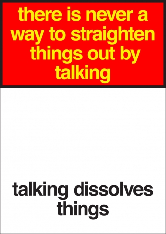 Nora Turato, there is never a way to straighten things out by talking / talking dissolves things, 2018.