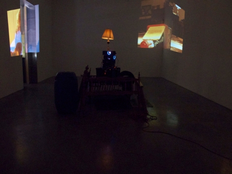 Grundlegung Zur Krankisch Grundrisse Kopf bis Magen Innere Wirkung Natur Kapputt Aus Gemacht, 2011. Four-channel film and mixed media, dimensions variable. MP 26
