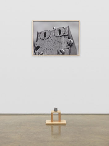 Untitled (Tappet), 1987. Electrical box, wood, dye sublimation print,