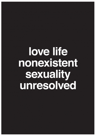 Nora Turato, love life nonexistent sexuality unresolved, 2018.