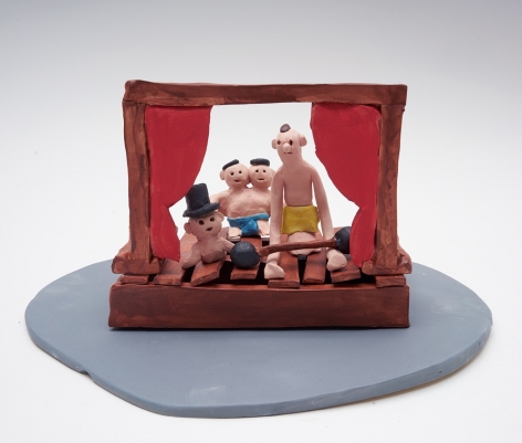 Freak Show, 2017, 15 ceramic sculptures, 6.3 x 11.81 x 9.06 inches (16 x 30 x 23 cm)