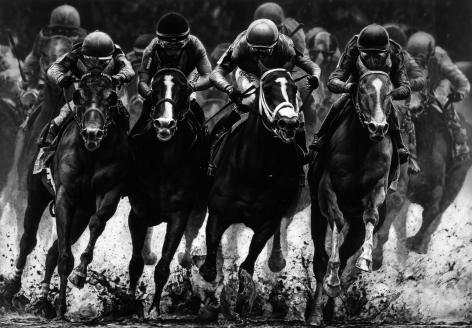 Robert Longo, Untitled (Four Horsemen, Kentucky Derby 2019), 2019.