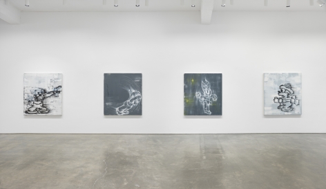 Gary Simmons exhibition "Screaming into the Ether" installation view.