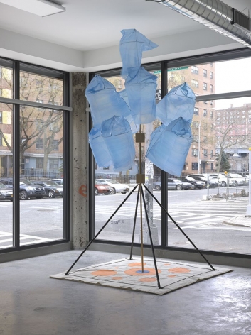 Untitled, 1997. Wood, wire, linen, acrylic paint, plastic bags,