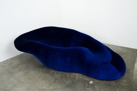 Dream Object (At a LACE meeting with Liz Taylor in some warehouse I realized I could make (as Dream Objects) stuff I'd not dreamt of like the giant ear lounge chair), 2007. Foam, upholstery and wood, 29 x 96-1/2 x 46 inches (73.7 x 242.6 x 116.8 cm). MP# 188