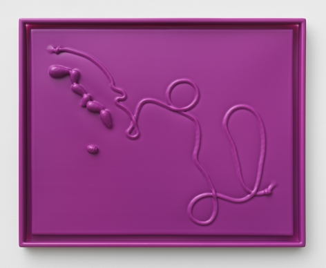 Untitled, 2018. HDPE, Wood, 22 1/2 x 28 x 2 inches (57.2 x 71.1 x 5.1 cm).