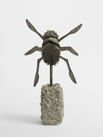 BOS, 2019. Bronze, cement, 13 1/4 x 11 1/4 x 1 5/8 inches (33.7 x 28.6 x 4.1 cm).