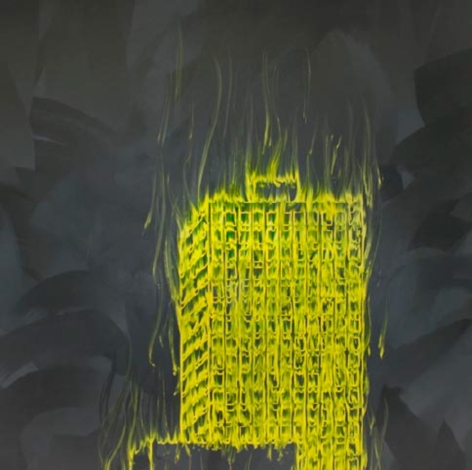 Gary Simmons painting Downtown Incendiary