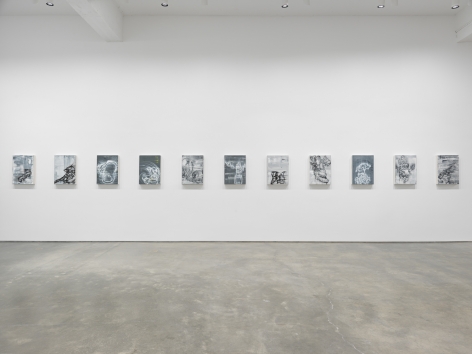 Gary Simmons exhibition "Screaming into the Ether" installation view.