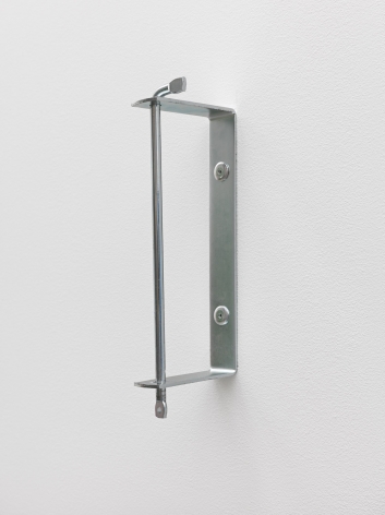 Clock, 2018. Galvanized steel, 10 1/4 x 2 x 3 5/8 inches (26 x 5.1 x 9.2 cm).