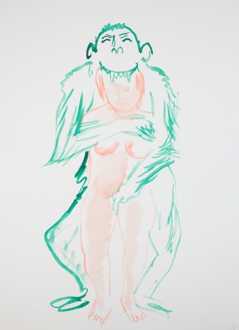 In Thy Tender Care, 2015. Watercolor on paper mounted to dibond, 29 3/8 x 21 1/2 inches (74.6 x 54.6 cm).