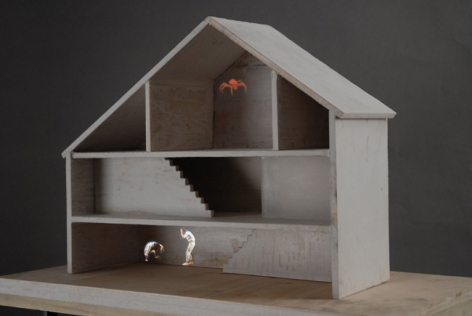 Flood or Fear with Bugs, 2009. Wood and resin and video projection (performance by Erik Aalto), 68.75 x 20-3/4 x 11.5 inches (172.1 x 48.9 x 26.7 cm). MP 584