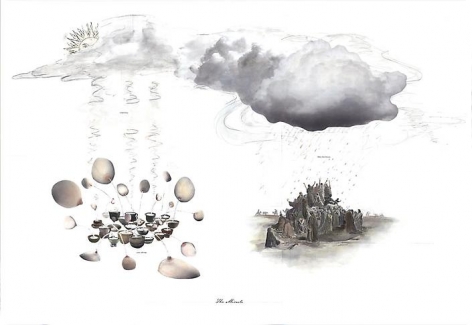 The Miracle (Manna), 2012. Collage, watercolor and graphite on inkjet Ultra Chrome print, 46.06 x 31.89 inches (117 x 81 cm). MP #4
