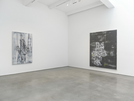 Gary Simmons exhibition "Screaming into the Ether" installation view.