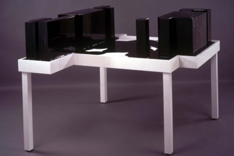Concretized Negative Space, 2002. Wood, colored polyester resin, 45 x 63 x 55 1/2 inches. MP 02-22