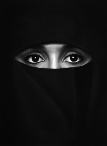Robert Longo, Untitled (Hanane in a Burka), 2010.