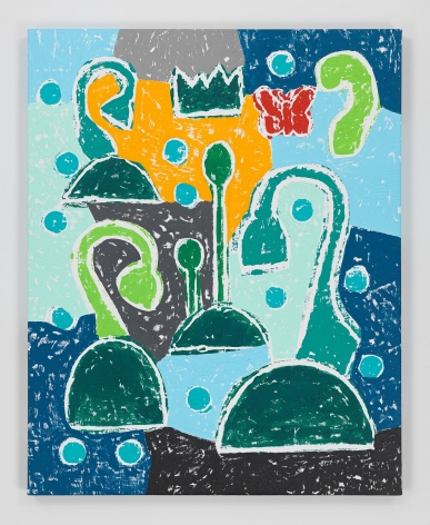 Olaf Breuning painting 'Sad Flowers'