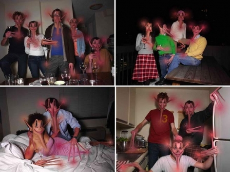 I Never Invite My Friends Again, They Are Weird!!!, 2003. 4 digitally produced cibachromes laminated on aluminum, 32 x 40 inches each. Edition of 10 (three from each edition available as set of four). MP 38