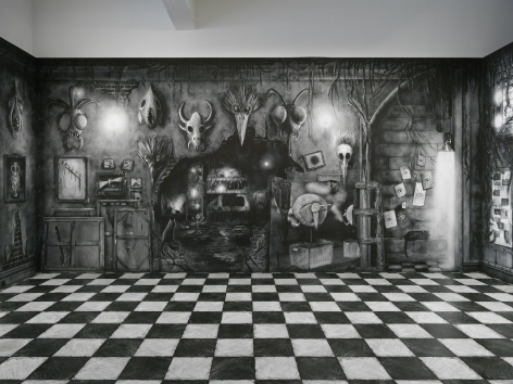 Alexandre Singh, A Gentle Horror. Installation view, 2019. Metro Pictures, New York.