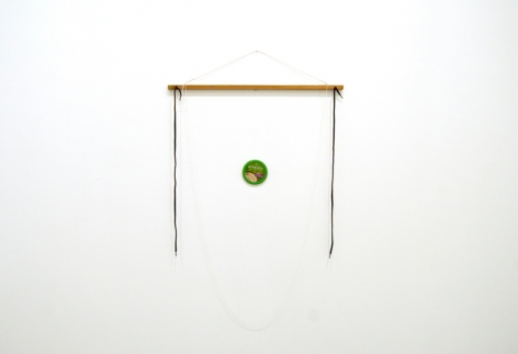 Untitled, 2010. Wood, wire, screw eyes, nails, shoelaces, string, thread, 51 x 32 x 1.5 inches (129.5 x 81.2 x 3.8 cm). MP 41