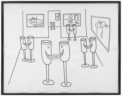 My Opening, 2015, Graphite on paper, Image 46 1/2 x 61 inches (118.1 x 154.9 cm), Frame 49 1/8 x 63 1/2 inches (124.8 x 161.3 cm)