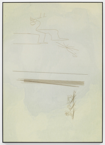 Alterity Line, 2002-2017. Oil paint on canvas mounted to dibond with laser etching, Dibond 55 1/8 x 39 3/8 inches (140 x 100 cm), Frame 55 3/4 x 40 inches (141.6 x 101.6 cm).