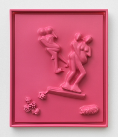 Not Yet Titled, 2018. HDPE, Wood, 23 3/4 x 20 x 2 1/2 inches (60.3 x 50.8 x 6.4 cm).