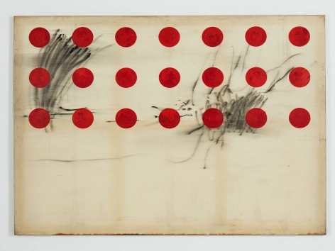 Untitled, 1990. Mixed media on canvas. 71 1/2 × 89 2/5 in (181.5 × 227 cm)