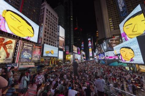 OSGEMEOS, Parallel Connection, “Midnight Moment,” Times Square, New York