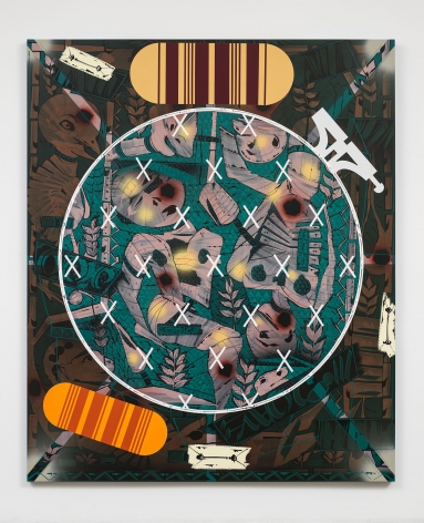 LARI PITTMAN, Needlepoint Sampler with Patches (#2) Depicting Daily Life of a Late Western Impaerium, 2013