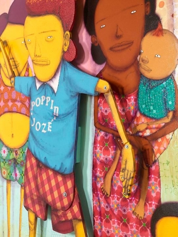 OSGEMEOS O Dia Da Festa de Break (The Break Party's Day) (detail), 2016