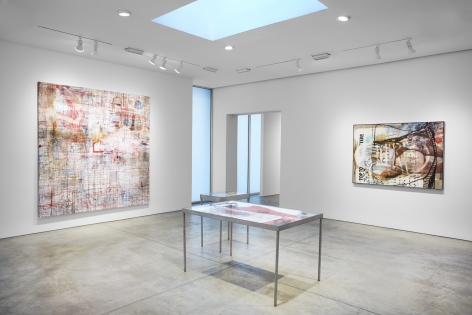 Mandy El-Sayegh, MUTATIONS IN BLUE, WHITE AND RED, Installation view at Lehmann Maupin, New York