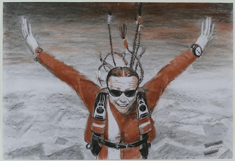 ALEXEY KALLIMA From the series "Chechen Women's Team of Parachute Jumping and Its Virtual Fans", 2008