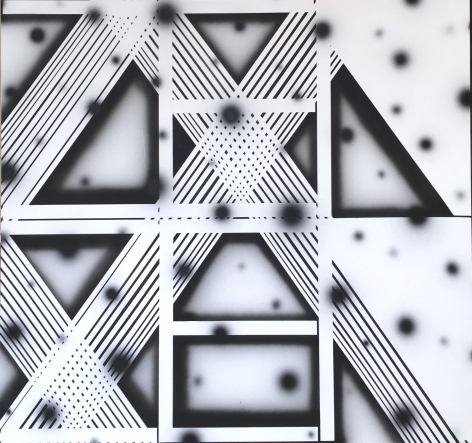 BRINTZ GALLERY, JOHN PHILLIP ABBOTT, Zen Zen, 2017, Acrylic and spray paint on canvas 62 by 66 inches, Unique Art