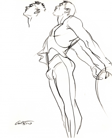 Sketch of male dancer by Antonio Lopez