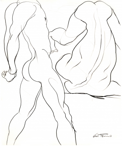 Drawing of gymnast by Antonio Lopez