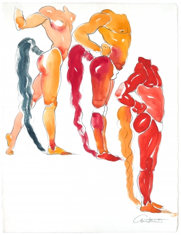 Drawing of three men by Antonio Lopez