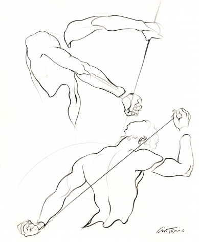 Drawing of athlete by Antonio Lopez