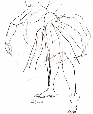 Sketch of dancer by Antonio Lopez