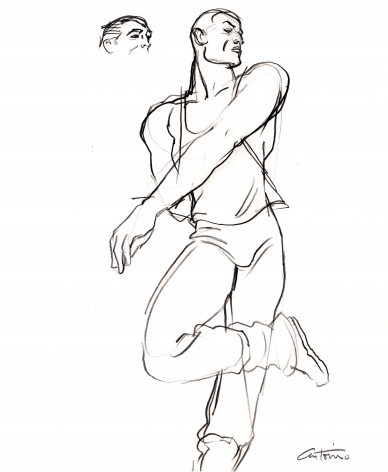 Drawing of male dancer by Antonio Lopez